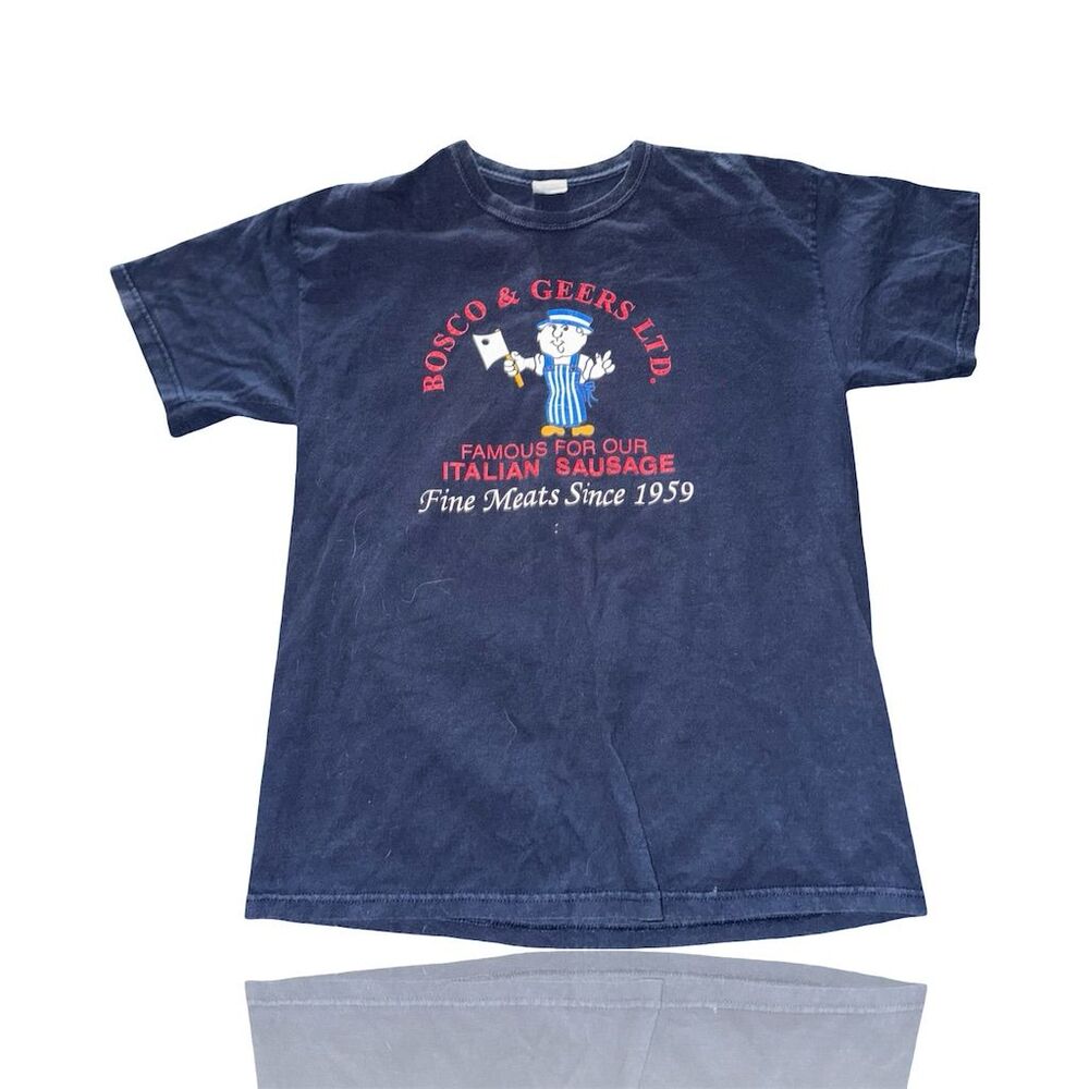 Vintage Fine Italian Meats Graphic Tee: Heavy Wear: Bosco’s Meats: 90’s